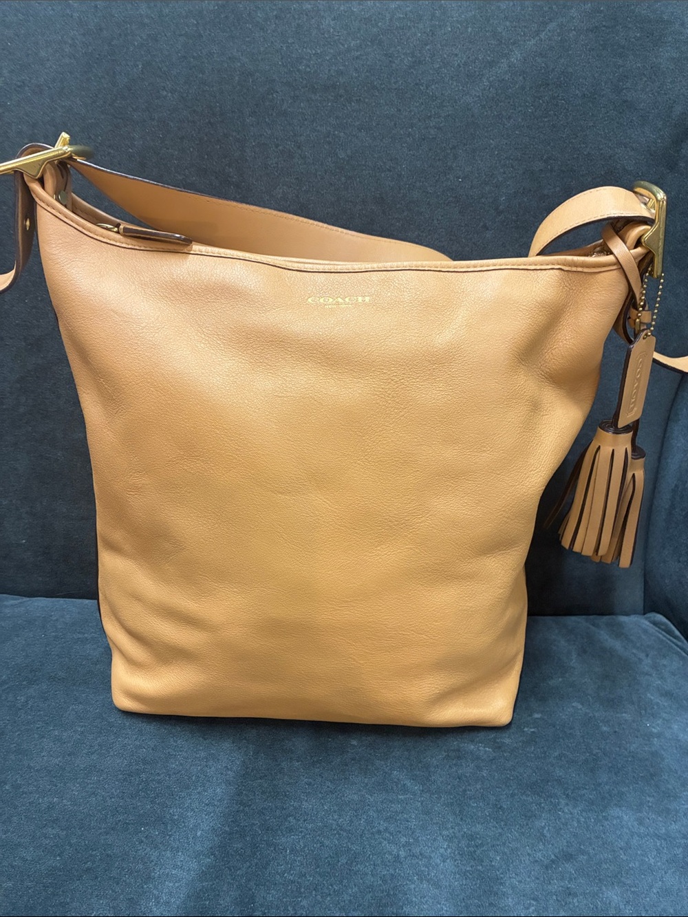 Coach Large Camel leather Legacy shoulder bag